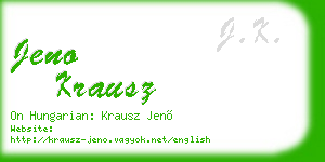 jeno krausz business card